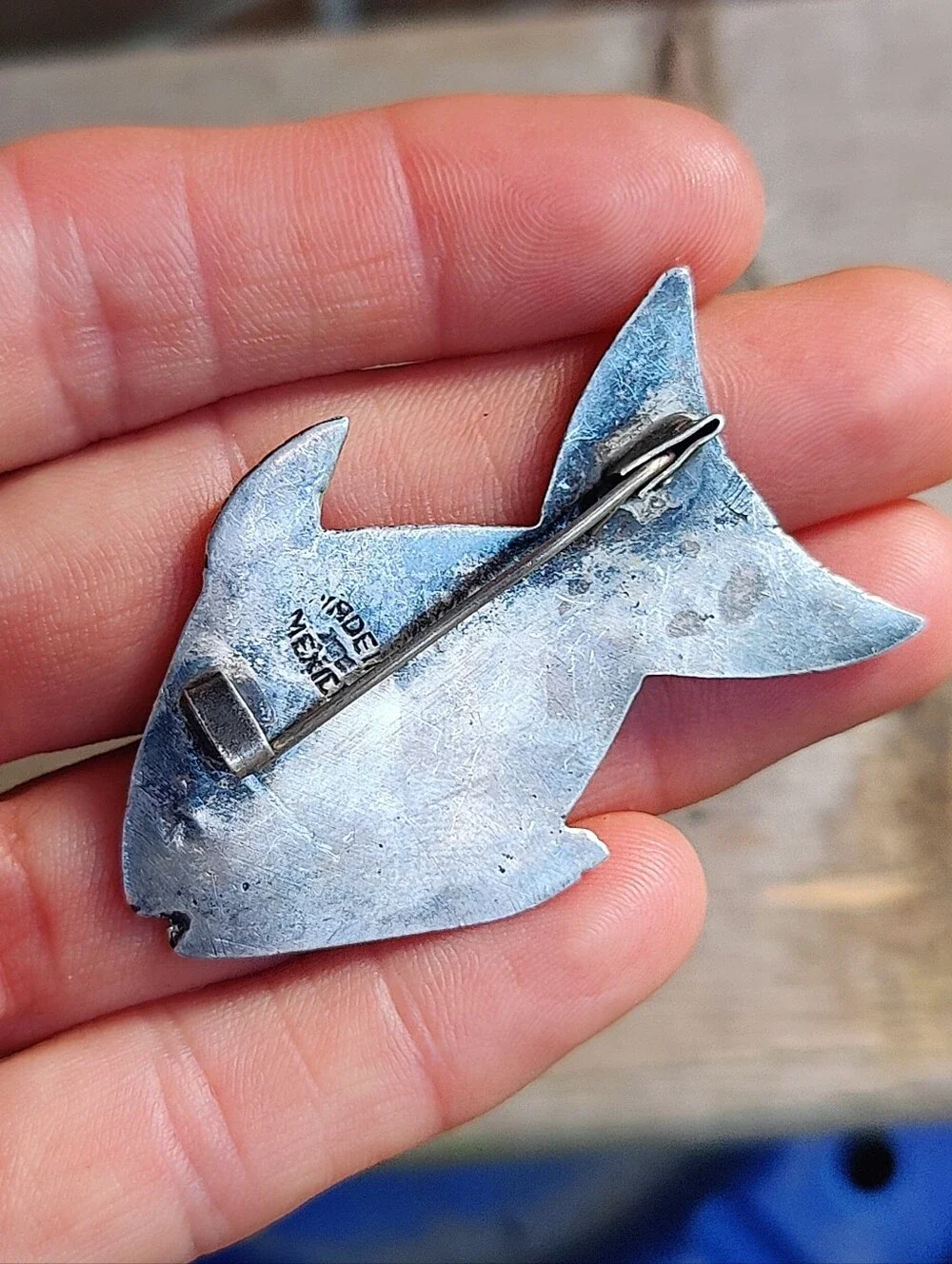 🐠 Vintage Sterling Artisan Made Fish Brooch